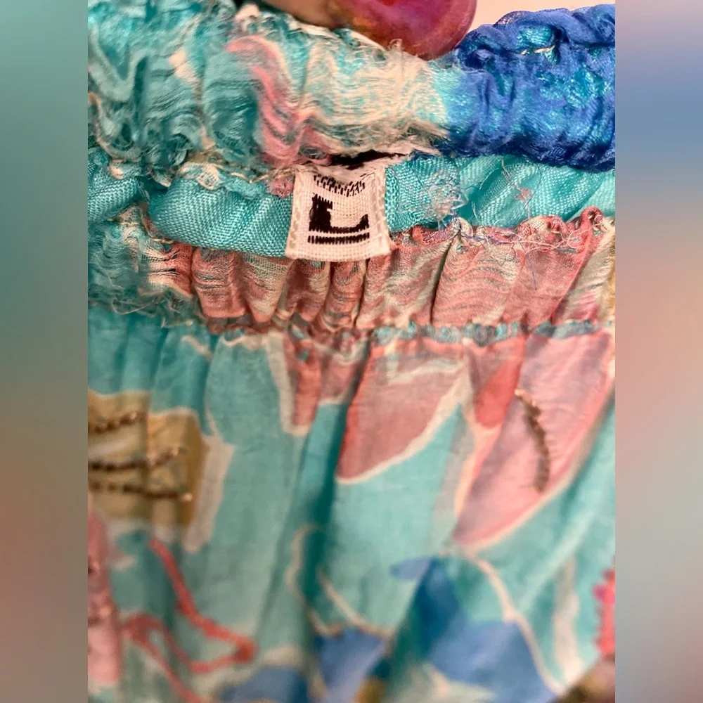 Judith Ann Creations Inc Vintage 2 Piece Silk Sequin Embellished Skirt Set Large - Picture 12 of 15